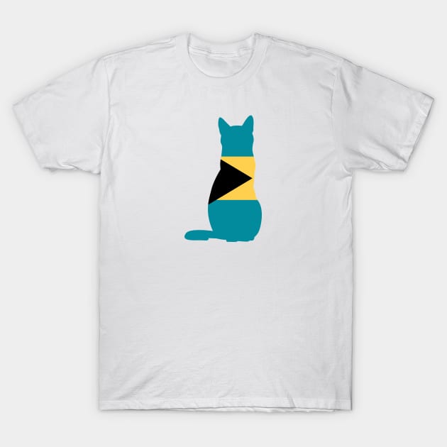 Bahamas Cat Flag T-Shirt by Wickedcartoons